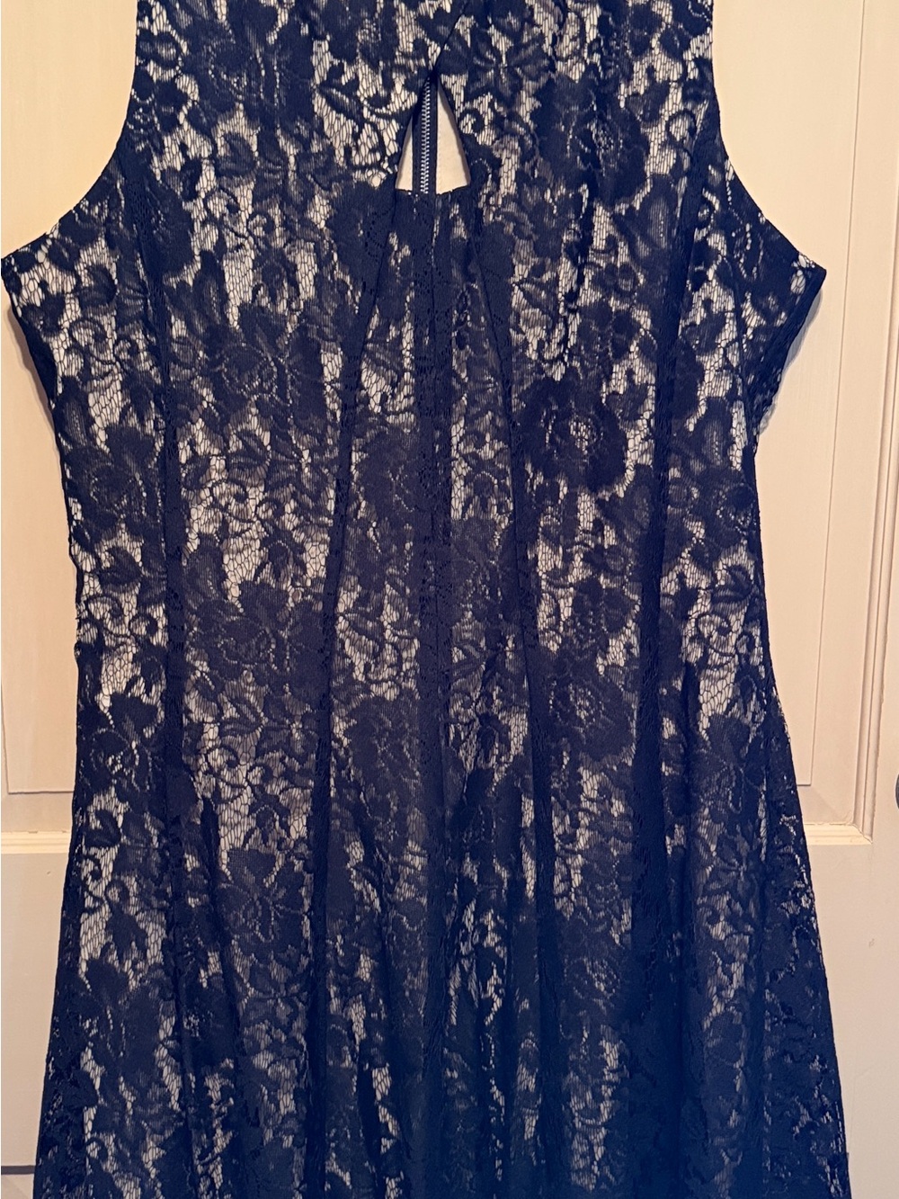 Danny & Nicole Black Lace Overlay Mini Dress